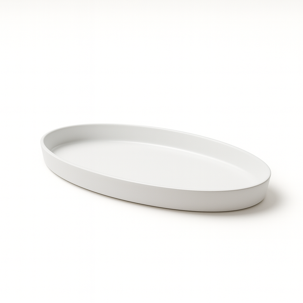 PJATANCE OVALE MELAMIN SNOW 60*30*6.5CM T8439