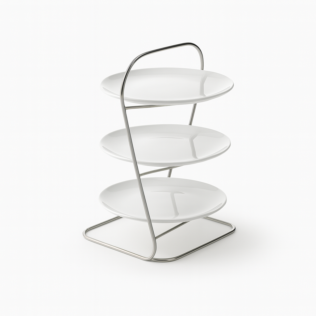 STAND MELAMIN 3 PJATA BARDHE Ø27 h.40 T8470