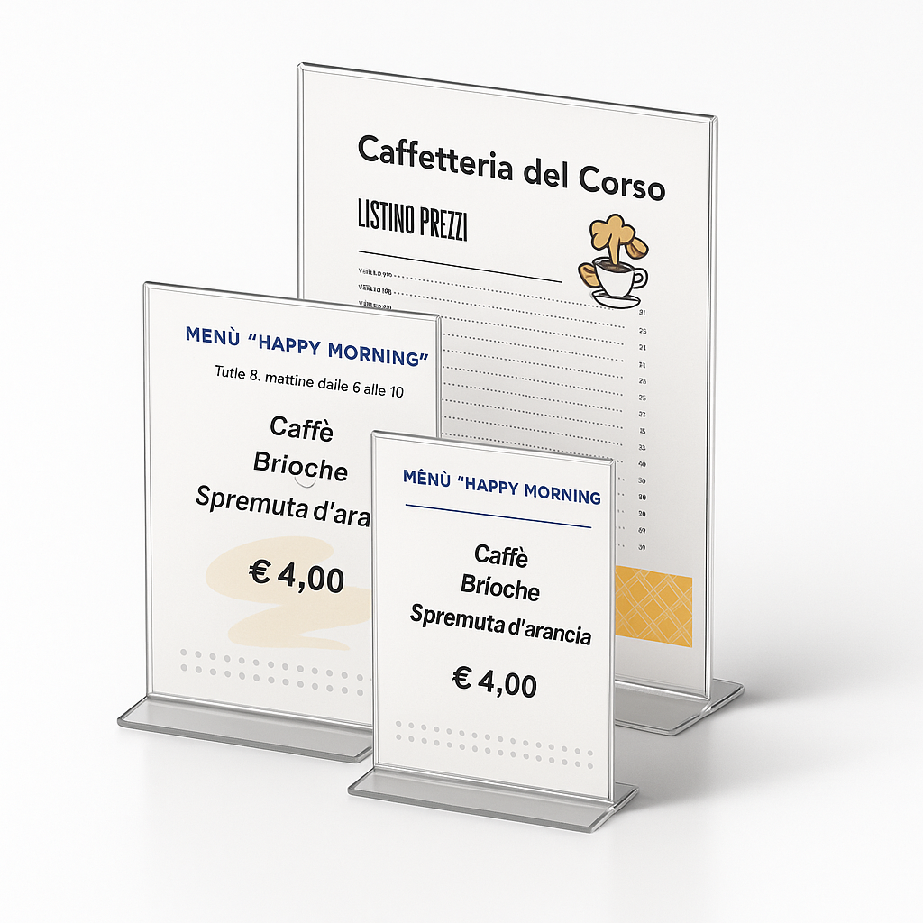 MBAJTESE MENU PLEXIGLASS A4 T5229